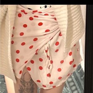 Polka dot wrap skirt